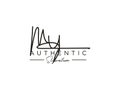 Letter MU Signature Logo Template Vector