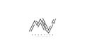 Letter MV Monoline Linear Minimalism Modern Type Logo