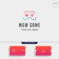 letter MW game logo design template concept controller