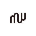letter mw loop linked logo vector