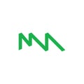 Letter mw mm simple line logo vector