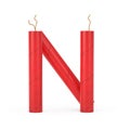 Letter N as Dynamite Sticks Alphabet Collection. 3d Rendering