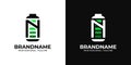 Letter N Battery Logo. Suitable for any business related to Battery with N initial