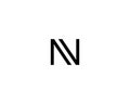 A letter N black and white logo. Dynamic monogram linear logotype. Flat logo template