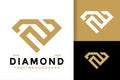 Letter N Diamond Gems Logo