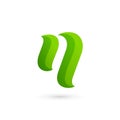 Letter N eco leaves logo icon design template elements