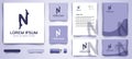 letter N and feet acupuncture logo and business card branding template designs Inspiration Isolated on White Background