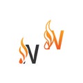 Letter N and fire waves, logo icon concept design Royalty Free Stock Photo