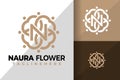 Letter N Flower Boutique Logo Icon Vector Design Illustration Royalty Free Stock Photo