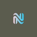 Letter N from gradient stripes logo design. Creative minimalist flat logotype icon symbol. Vector illustration