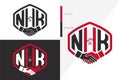 Letter N H K Monogram Real estate logo Vector Template