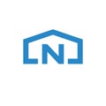 Letter N house logo design, Initial N home logo vector
