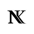 Letter N and K logo design