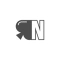 Letter N logo combined with spade icon design