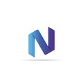 Letter N logo icon in polygon hexagonal shape concept design. business corporate logo template element. vector illustration Royalty Free Stock Photo