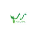 Letter n logo nature color illustration leaf design vector Royalty Free Stock Photo