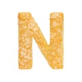 Letter N made from cookie isolated on white background Royalty Free Stock Photo