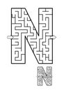 Letter N maze game for kids