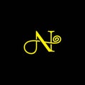 letter n motion thread spiral motion logo vector Royalty Free Stock Photo