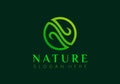 Letter N Nature Leaf Logo Design Vector Illustration Template Royalty Free Stock Photo