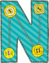 Letter N in Patchwork Style