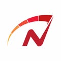 Letter N speedometer logo design