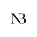 letter nb simple linked font logo vector Royalty Free Stock Photo