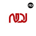 Letter NDJ Monogram Logo Design Royalty Free Stock Photo