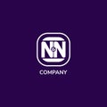 Letter NN Alphabetic Logo Design Template, Rounded Square Logo Concept