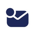 Letter notification black glyph ui icon Royalty Free Stock Photo
