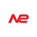 Letter nr simple line design geometric overlap symbol logo vector