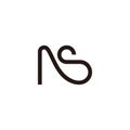 letter ns linked loop linear geometric logo vector Royalty Free Stock Photo