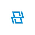 letter ns simple geometric ambigram logo vector