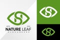 Letter NS or SN Nature Leaf Logo Design Vector illustration template Royalty Free Stock Photo
