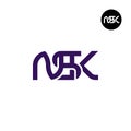 Letter NSK Monogram Logo Design Royalty Free Stock Photo