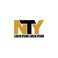 Letter NTY simple monogram logo icon design. Royalty Free Stock Photo