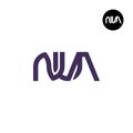 Letter NUA Monogram Logo Design Royalty Free Stock Photo