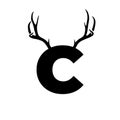 Letter and nubmer with antlers EPS vector file