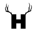 Letter and nubmer with antlers EPS vector file