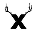 Letter and nubmer with antlers EPS vector file