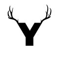 Letter and nubmer with antlers EPS vector file