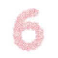 The letter number six or 6, in the alphabet Heart flower bush Royalty Free Stock Photo