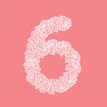 The letter number six or 6, in the alphabet Heart flower bush Royalty Free Stock Photo