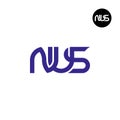 Letter NUS Monogram Logo Design Royalty Free Stock Photo