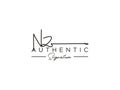 Letter NZ Signature Logo Template Vector