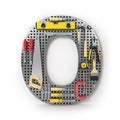Letter O. Alphabet from the tools on the metal pegboard isolated Royalty Free Stock Photo