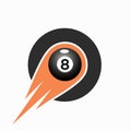 Letter O Billiard Sports Team Club Logo. 8 Ball Pool Logo Design Template