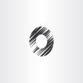 letter o black scratched vector icon Royalty Free Stock Photo