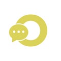 Letter O Chat Communicate Logo Design Concept With Bubble Chat Symbol