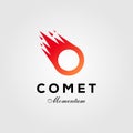 Letter O comet meteor logo vector icon illustration design